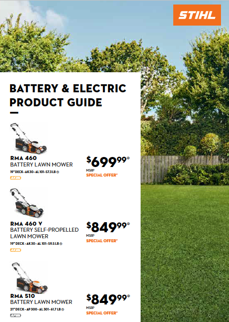 Stihl battery and electric product guide 2024